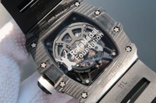Replica Richard Mille RM035 Rafael Nadal Forge Carbon Titanium Case KVF Skeleton Dial White Rubber Strap MIYOTA8215 - Image 6