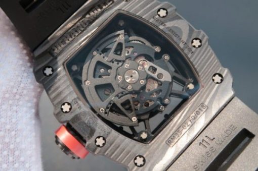 Replica Richard Mille RM035 Rafael Nadal Forge Carbon Titanium Case KVF Skeleton Dial Red Black Rubber Strap MIYOTA8215 - Image 6