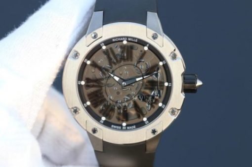 Replica Richard Mille RM033 Titanium SF Roman Markers Dial Black Rubber Strap Micro-Rotor Movement