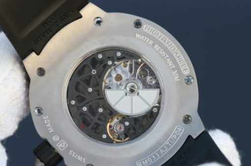 Replica Richard Mille RM033 Titanium SF Roman Markers Dial Black Rubber Strap Micro-Rotor Movement - Image 7
