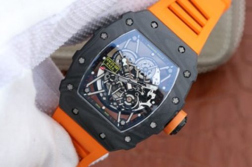 Replica Richard Mille RM035-02 Rafael Nadal FC Titanium Case KVF Skeleton Dial Orange Rubber Strap MIYOTA8215 - Image 2