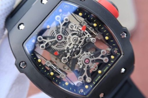 Replica Richard Mille RM027 PVD Skeleton Dial Black Rubber Strap 6T51 - Image 3
