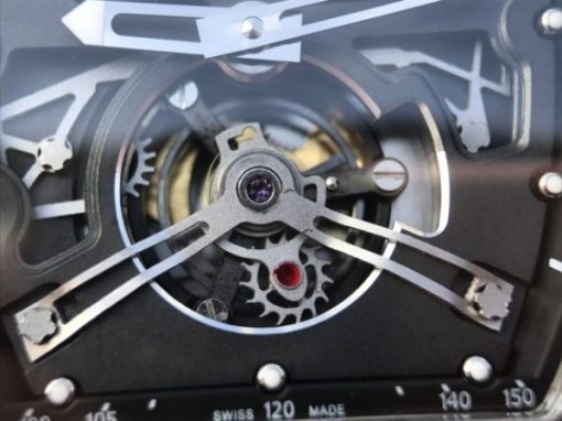Replica Richard Mille RM069 SS Fake Tourbillon Skeleton Dial Black Rubber Strap A23J - Image 16