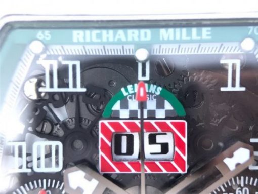 Replica Richard Mille RM011 White Ceramic Felipe Massa Green Inner Bezel White Rubber Strap A7750 - Image 4