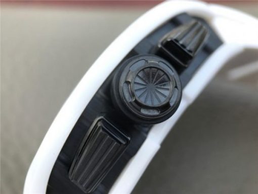 Replica Richard Mille RM011 White Ceramic Felipe Massa Green Inner Bezel White Rubber Strap A7750 - Image 11