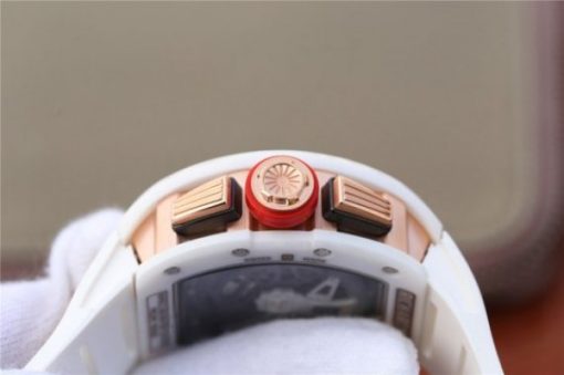 Replica Richard Mille RM011 RG White Ceramic Felipe Massa Black Inner Bezel White Rubber Strap A7750 - Image 10