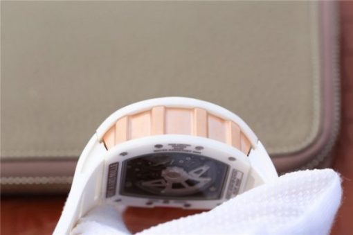Replica Richard Mille RM011 RG White Ceramic Felipe Massa Black Inner Bezel White Rubber Strap A7750 - Image 11