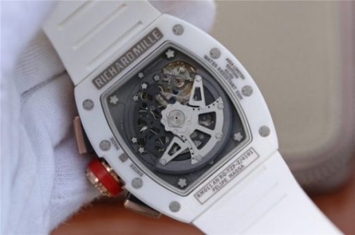 Replica Richard Mille RM011 RG White Ceramic Felipe Massa Black Inner Bezel White Rubber Strap A7750 - Image 14