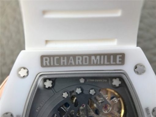 Replica Richard Mille RM011 RG White Ceramic Felipe Massa Black Inner Bezel White Rubber Strap A7750 - Image 18