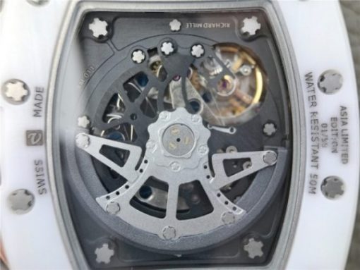 Replica Richard Mille RM011 White Ceramic Felipe Massa White Inner Bezel White Rubber Strap A7750 - Image 14
