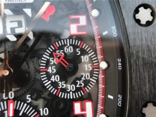 Replica Richard Mille RM011 Black Ceramic RG Chrono Skeleton Dial Black Rubber Strap A7750 - Image 7