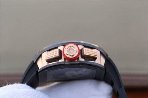Replica Richard Mille RM011 Black Ceramic RG Chrono Skeleton Dial Black Rubber Strap A7750 - Image 9