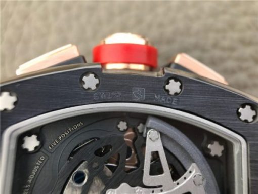 Replica Richard Mille RM011 Black Ceramic RG Chrono Skeleton Dial Black Rubber Strap A7750 - Image 16