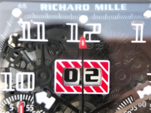 Replica Richard Mille RM011 Brown Ceramic RG Chrono Skeleton Dial Black Rubber Strap A7750 - Image 4