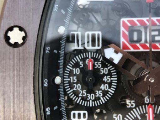 Replica Richard Mille RM011 Brown Ceramic RG Chrono Skeleton Dial Black Rubber Strap A7750 - Image 5