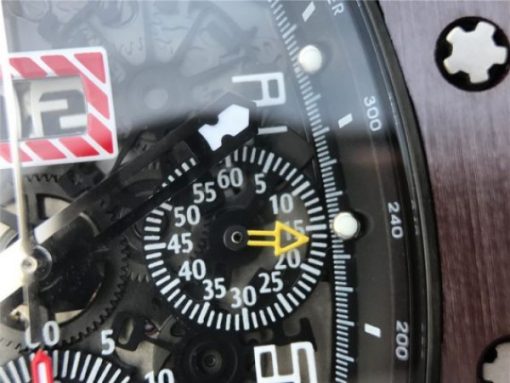 Replica Richard Mille RM011 Brown Ceramic RG Chrono Skeleton Dial Black Rubber Strap A7750 - Image 8