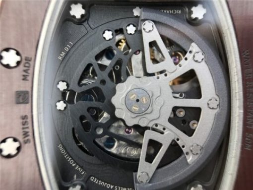 Replica Richard Mille RM011 Brown Ceramic RG Chrono Skeleton Dial Black Rubber Strap A7750 - Image 14