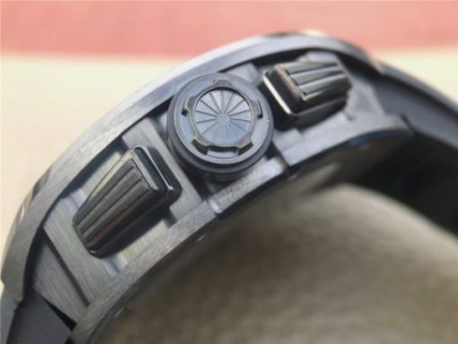 Replica Richard Mille RM011 Black Ceramic PVD Chrono Skeleton Dial Black Rubber Strap A7750 - Image 12