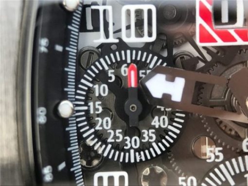 Replica Richard Mille RM011 RG Black Ceramic Chrono Skeleton Dial Black Rubber Strap A7750 - Image 5
