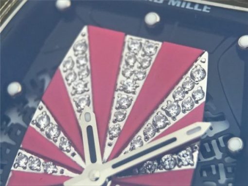 Replica Richard Mille RM 007 Lady SS Diamonds Black Inner Bezel White Rubber Strap 6T51 - Image 4