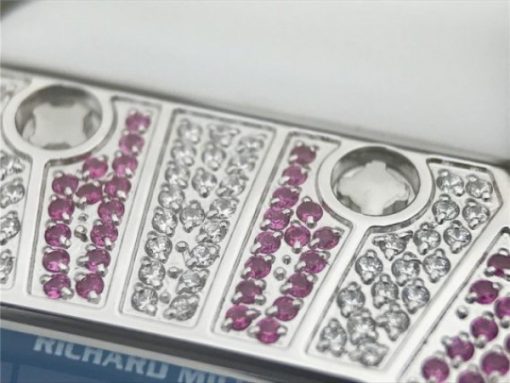 Replica Richard Mille RM 007 Lady SS Diamonds Black Inner Bezel White Rubber Strap 6T51 - Image 5