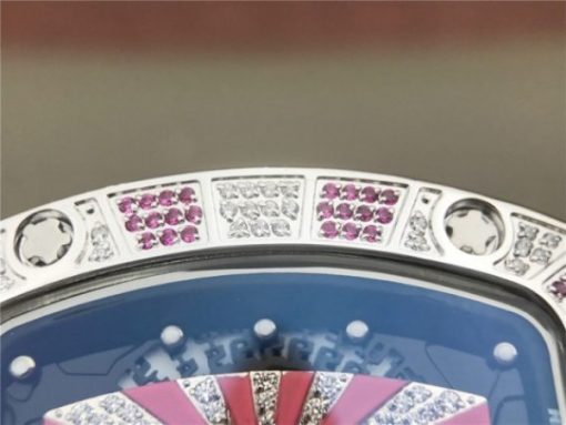 Replica Richard Mille RM 007 Lady SS Diamonds Black Inner Bezel White Rubber Strap 6T51 - Image 7