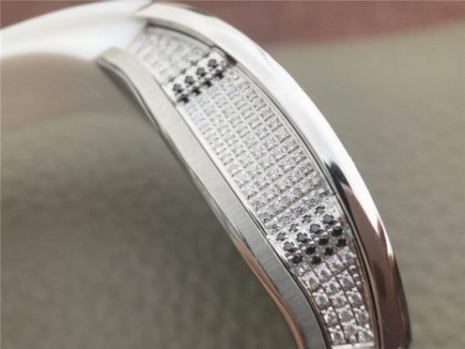 Replica Richard Mille RM 007 Lady SS Diamonds Black Inner Bezel White Rubber Strap 6T51 - Image 12