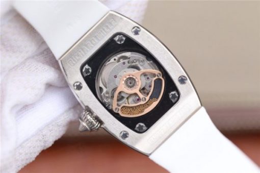 Replica Richard Mille RM 007 Lady SS Diamonds Black Inner Bezel White Rubber Strap 6T51 - Image 13