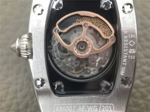 Replica Richard Mille RM 007 Lady SS Diamonds Black Inner Bezel White Rubber Strap 6T51 - Image 14