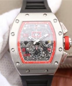 Replica Richard Mille RM011 Felipe Massa Red Inner Bezel Black Rubber Strap A7750