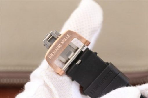 Replica Richard Mille RM011 RG Black Ceramic Chrono Skeleton Dial RG Inner Bezel Black Rubber Strap A7750 - Image 7
