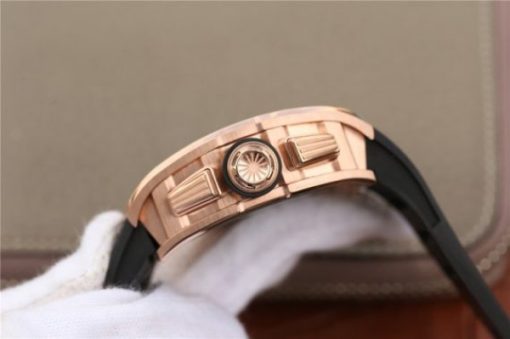 Replica Richard Mille RM011 Felipe Massa Chrono RG Skeleton Dial Black Inner Bezel Black Rubber Strap A7750 - Image 4