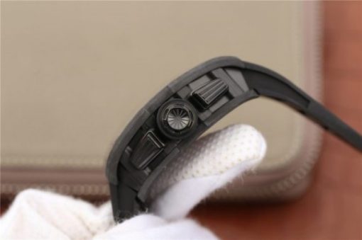 Replica Richard Mille RM011 NTPT Carbon Case Chronograph KVF Crystal Skeleton Dial Red Black Rubber Strap A7750 - Image 4