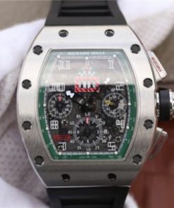 Replica Richard Mille RM011 Green Felipe Massa Dubai Limited Edition Black Rubber Strap A7750