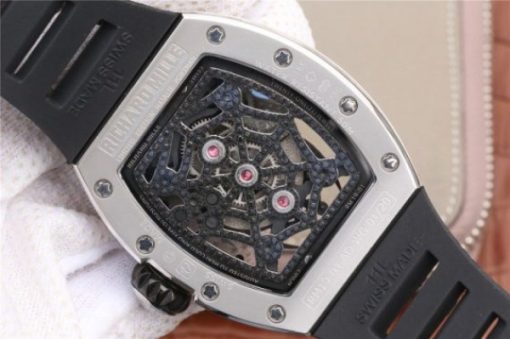 Replica Richard Mille RM 19-01 Tourbillon SS Full Paved Diamonds Case Skeleton Spider Dial Black Rubber Strap 6T51 - Image 8