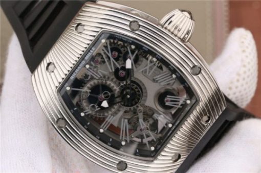 Replica Richard Mille RM018 Hommage a Boucheron SS Black Skeleton Dial Black Rubber Strap 6T51 - Image 3