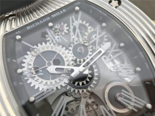 Replica Richard Mille RM018 Hommage a Boucheron SS Black Skeleton Dial Black Rubber Strap 6T51 - Image 4