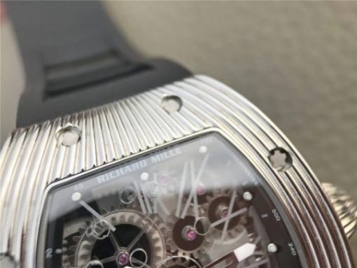 Replica Richard Mille RM018 Hommage a Boucheron SS Black Skeleton Dial Black Rubber Strap 6T51 - Image 6