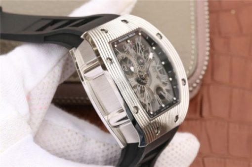Replica Richard Mille RM018 Hommage a Boucheron SS Black Skeleton Dial Black Rubber Strap 6T51 - Image 7