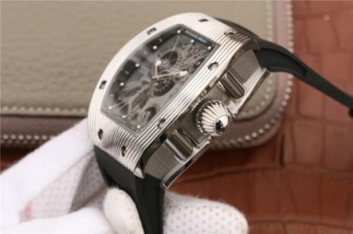 Replica Richard Mille RM018 Hommage a Boucheron SS Black Skeleton Dial Black Rubber Strap 6T51 - Image 8