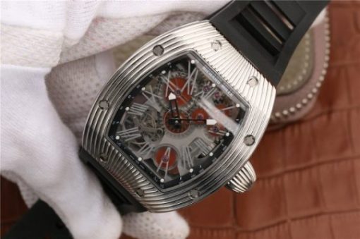 Replica Richard Mille RM018 Hommage a Boucheron SS Brown Skeleton Dial Black Rubber Strap 6T51 - Image 2
