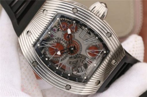 Replica Richard Mille RM018 Hommage a Boucheron SS Brown Skeleton Dial Black Rubber Strap 6T51 - Image 3