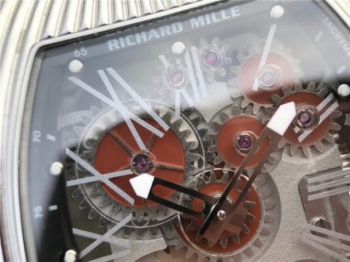 Replica Richard Mille RM018 Hommage a Boucheron SS Brown Skeleton Dial Black Rubber Strap 6T51 - Image 4