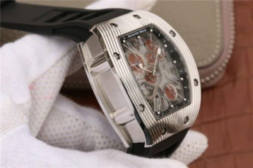Replica Richard Mille RM018 Hommage a Boucheron SS Brown Skeleton Dial Black Rubber Strap 6T51 - Image 7
