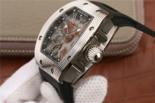 Replica Richard Mille RM018 Hommage a Boucheron SS Brown Skeleton Dial Black Rubber Strap 6T51 - Image 8