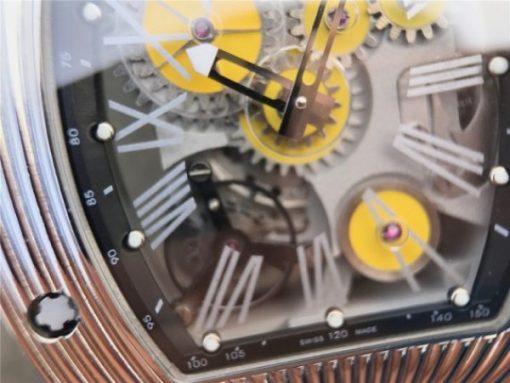 Replica Richard Mille RM018 Hommage a Boucheron SS Yellow Skeleton Dial Black Rubber Strap 6T51 - Image 5