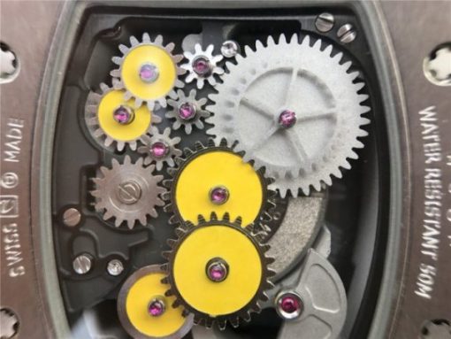 Replica Richard Mille RM018 Hommage a Boucheron SS Yellow Skeleton Dial Black Rubber Strap 6T51 - Image 11