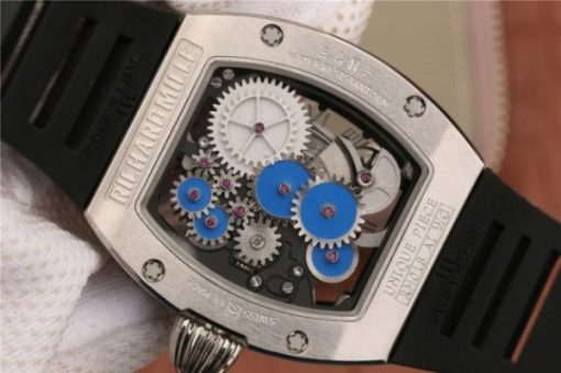 Replica Richard Mille RM018 Hommage a Boucheron SS Yellow Skeleton Dial Blue Rubber Strap 6T51 - Image 10