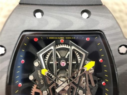 Replica Richard Mille RM027-03 Full Black Carbon Skeleton Dial Black Rubber Strap 6T51 - Image 4