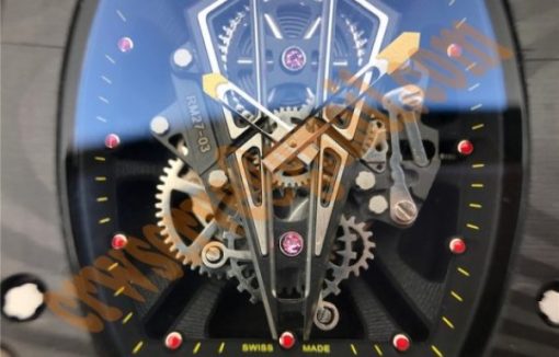 Replica Richard Mille RM027-03 Full Black Carbon Skeleton Dial Black Rubber Strap 6T51 - Image 5